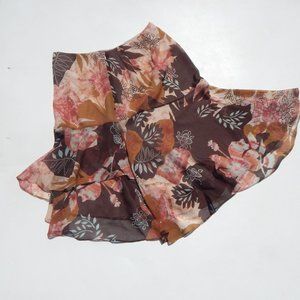 Vintage Lafayette 148 Silk Midi Dress Floral Earth Tone Size 10